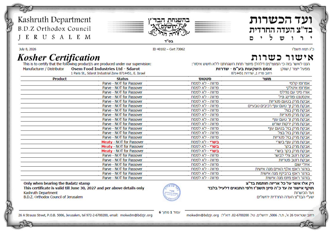 כשרות שדרות1