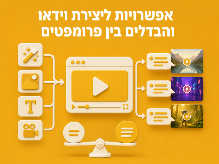 אפשרויות ליצירת וידאו והבדלים בין פרומפטים