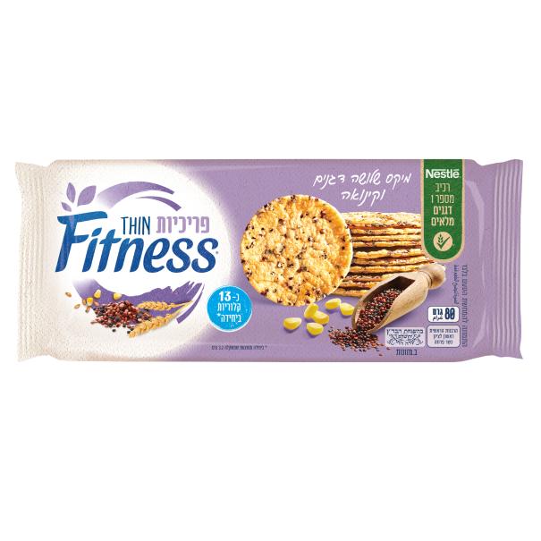 פיטנס פריכיות דקות מיקס שלושה דגנים וקינואה